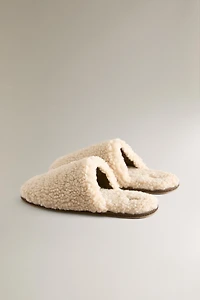 FAUX SHEARLING MULE SLIPPERS