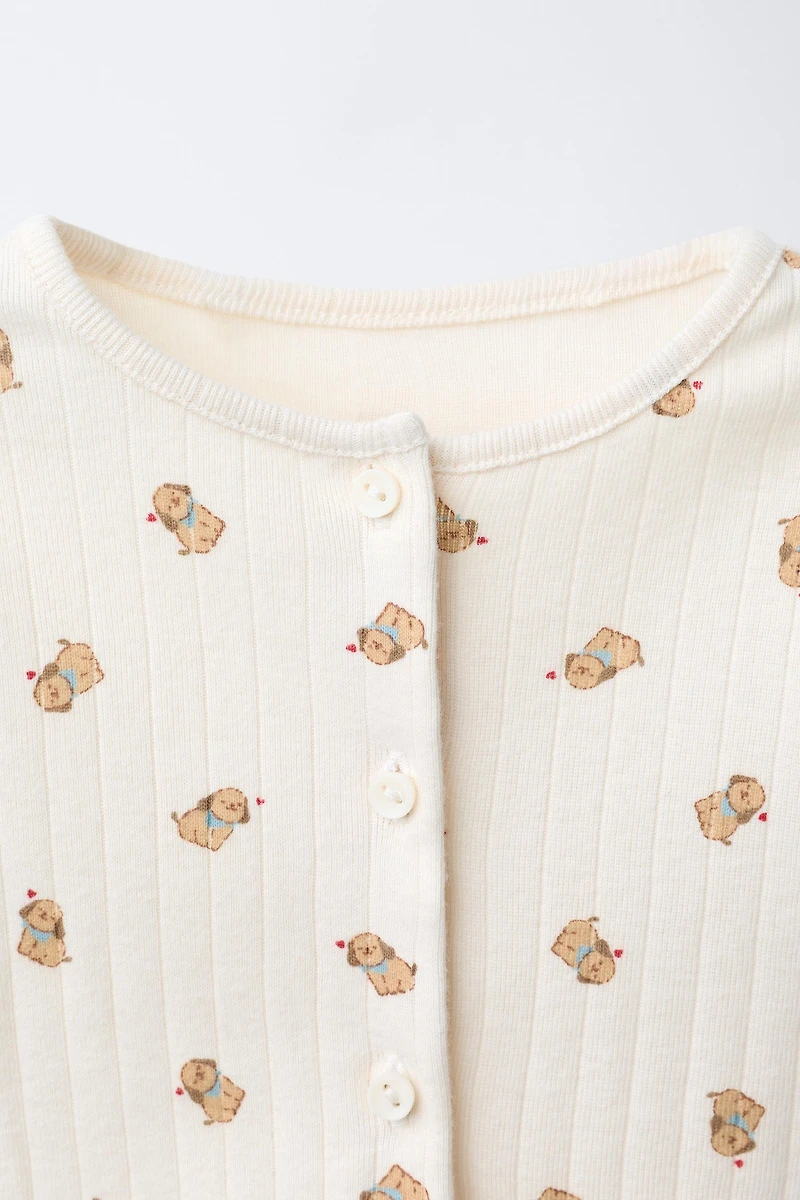 ENSEMBLE VESTE, BODY ET LEGGING IMPRIMÉ CHIOTS