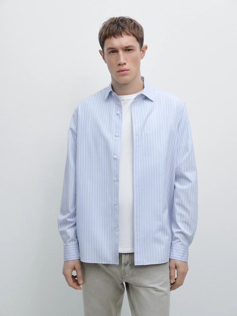 Regular fit pinstriped shirt