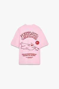 WASHED EFFECT PRINTED T-SHIRT