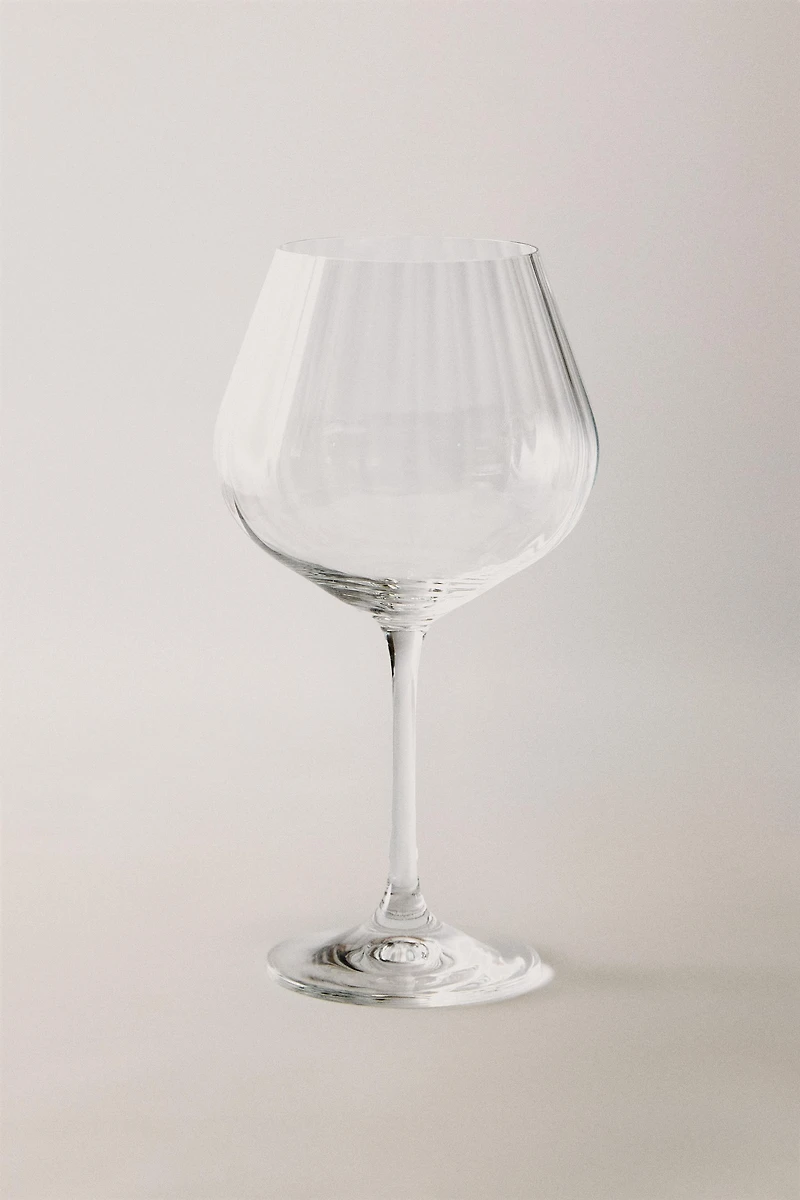 WAVE EFFECT BOHEMIA CRYSTAL WINE GLASS