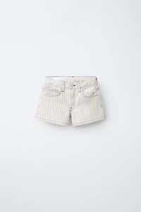 STRIPED DENIM SHORTS