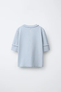 OVERLOCK BUTTON T-SHIRT