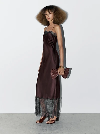 Long satin slip dress - STUDIO