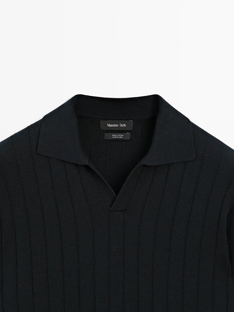 Pull polo manches longues