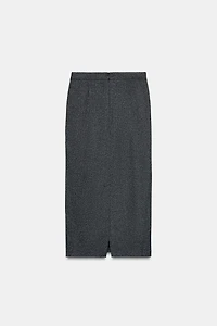 HEATHERED PENCIL MIDI SKIRT