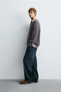 GEOMETRIC JACQUARD KNIT POLO SHIRT