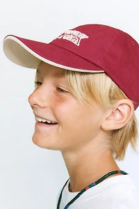 EMBROIDERED TEXT VARSITY CAP
