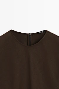 100% linen asymmetric top