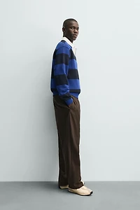 CONTRAST COLLAR POLO SWEATSHIRT