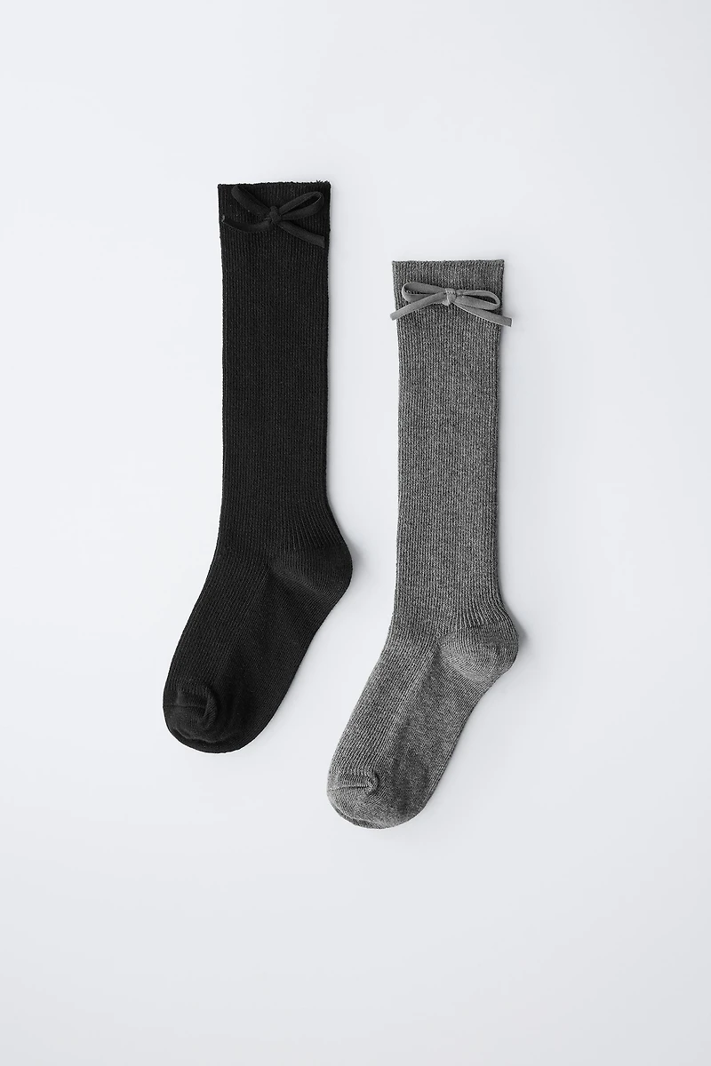TWO-PACK OF HIGH SOCKS WITH BOW