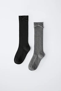 TWO-PACK OF HIGH SOCKS WITH BOW