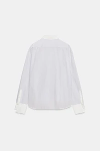 STRIPED SHIRT WITH CONTRAST COLLAR ZW COLLECTION