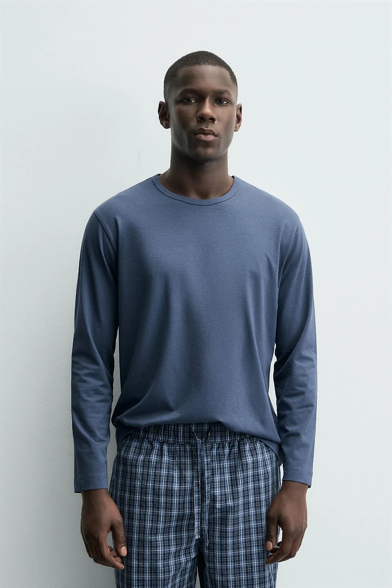 PLAID COMBINED PAJAMA SET