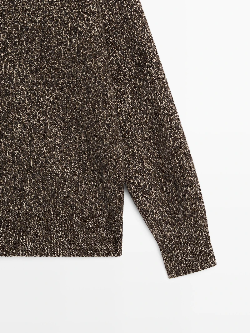 Mouliné V-neck knit jumper