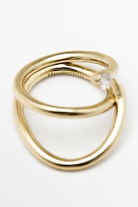 Bague large volumineuse brillante