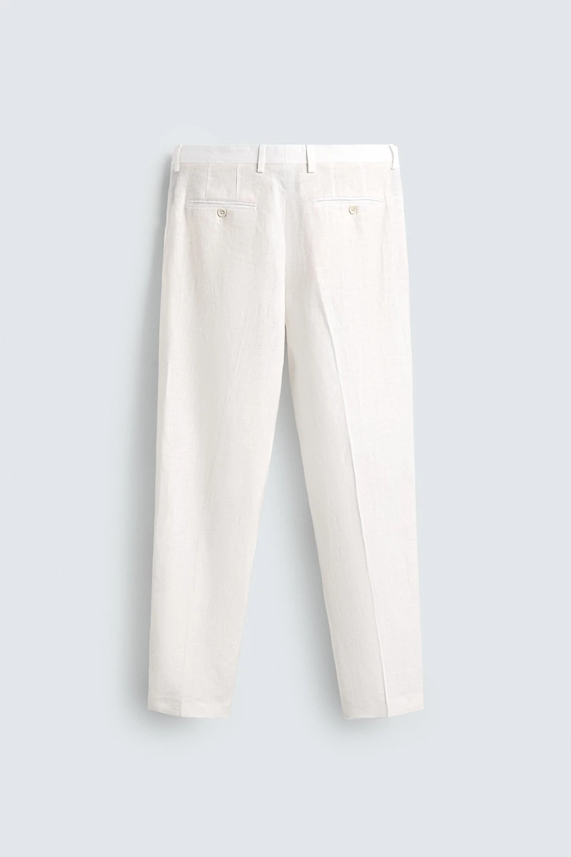 PANTALON REGULAR FIT 100 % LIN