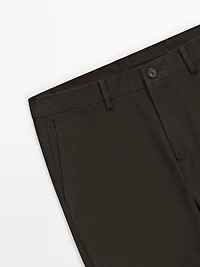 Slim fit cotton trousers