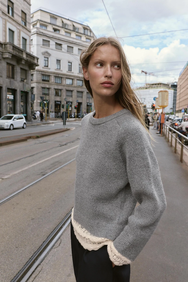 COMBINATION KNIT SWEATER
