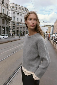 COMBINATION KNIT SWEATER