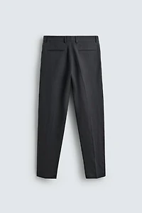 100% LINEN REGULAR FIT SUIT PANTS
