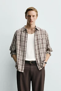 FLOWY PLAID SHIRT