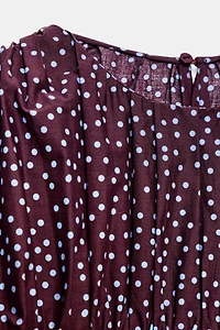 POLKA DOT BALLOON SLEEVE BLOUSE