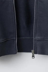 WASHED EFFECT ZIP SWEATSHIRT ROLLING STONES ©