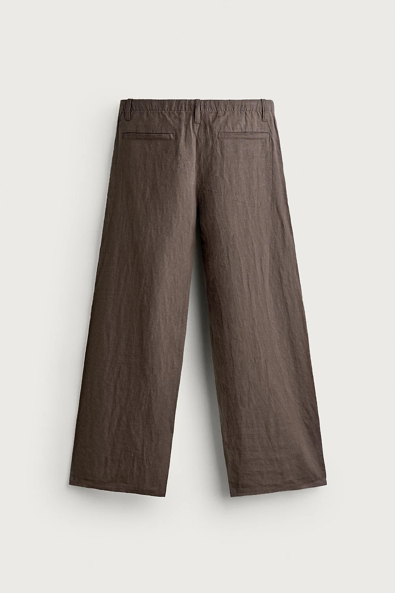100% LINEN RELAXED FIT PANTS