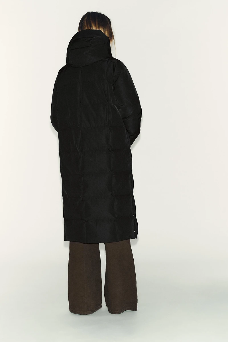 DOUDOUNE LONGUE À CAPUCHE DÉPERLANTE COUPE-VENT