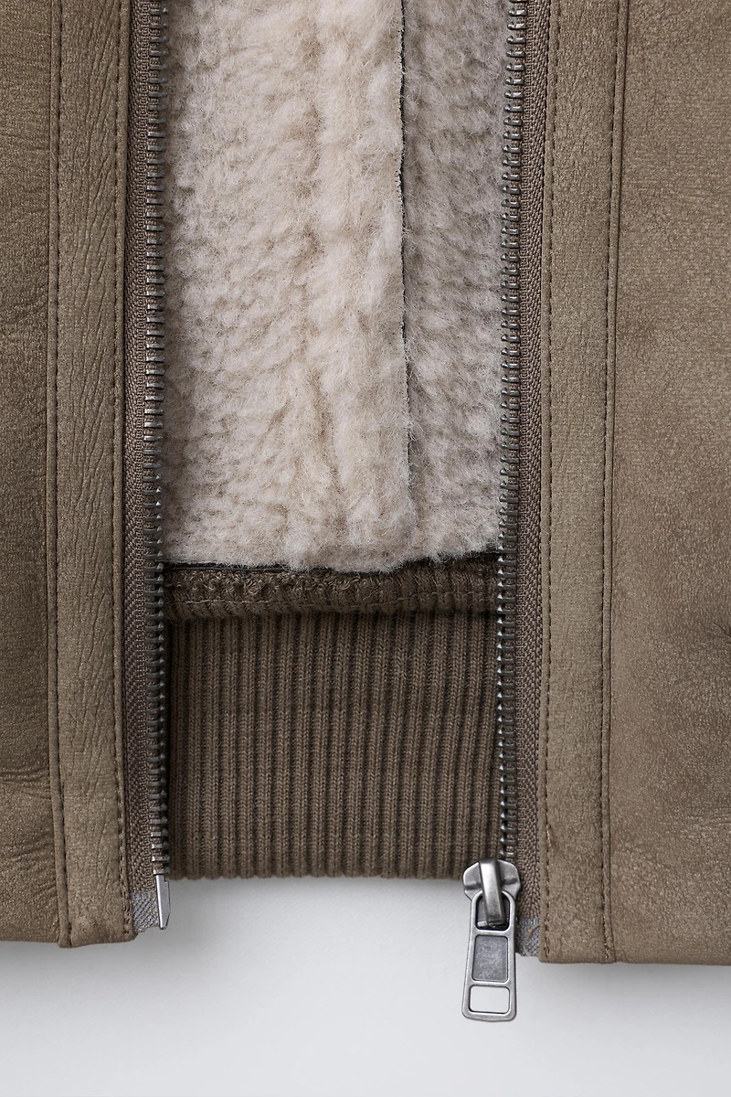 REVERSIBLE FLEECE BOMBER JACKET