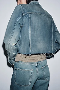 ZW COLLECTION CROPPED DENIM JACKET