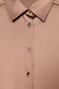 SATIN EFFECT DROP SHOULDER SHIRT