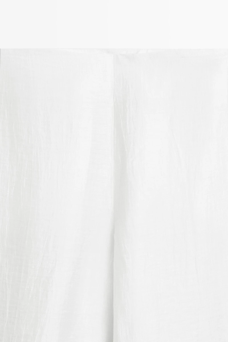 Linen blend palazzo trousers