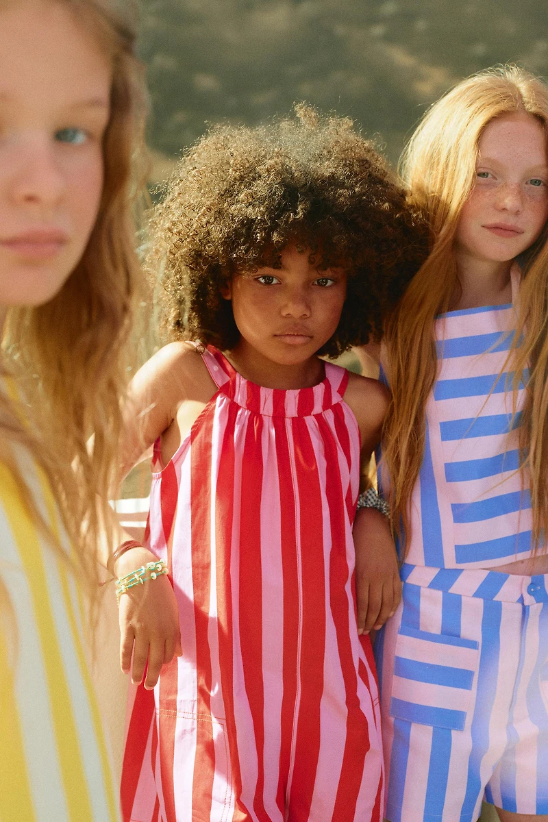 STRIPED SHORT JUMPSUIT