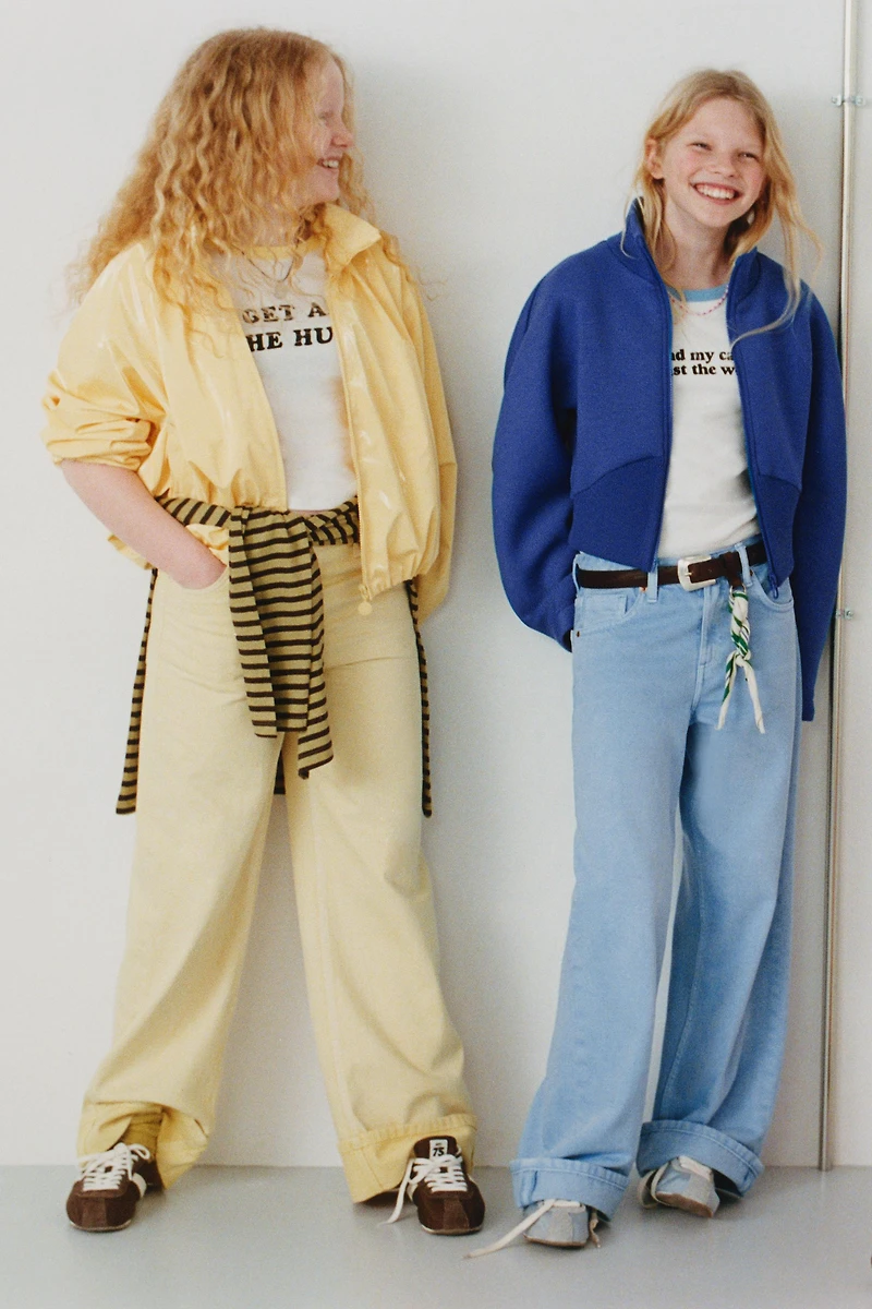 FOLD-UP WIDE LEG JEANS
