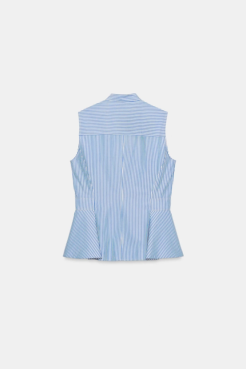 STRIPED PEPLUM SHIRT