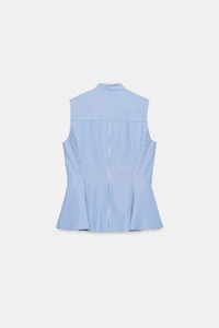 STRIPED PEPLUM SHIRT