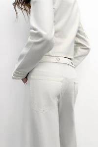 TRF MID-RISE BALLOON JEANS WITH BUTTON TABS