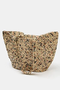 WOVEN BASKET TOTE BAG