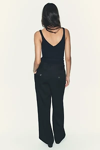 BELTED WIDE LEG PANTS
