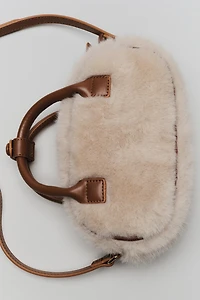 FAUX FUR BOWLING CROSSBODY BAG