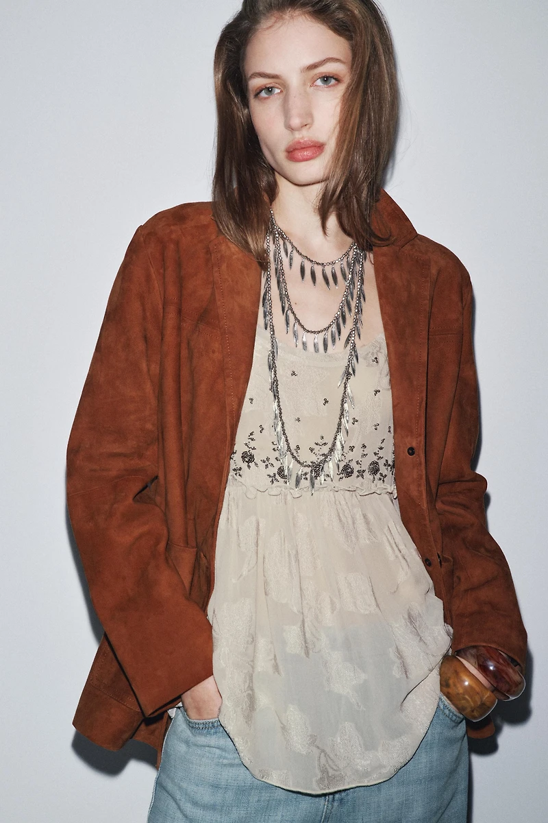 TOP À BRETELLES EN JACQUARD ZW COLLECTION