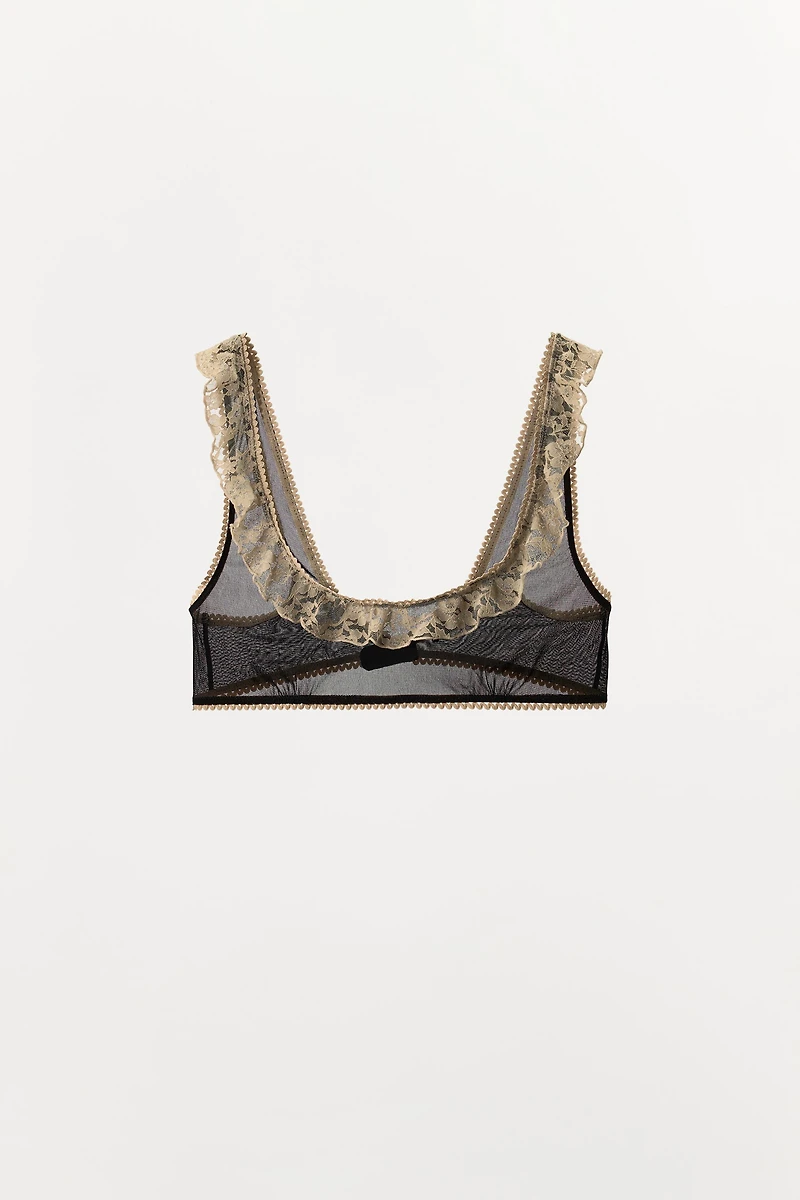 LACE TRIM MESH BRALETTE