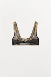 LACE TRIM MESH BRALETTE