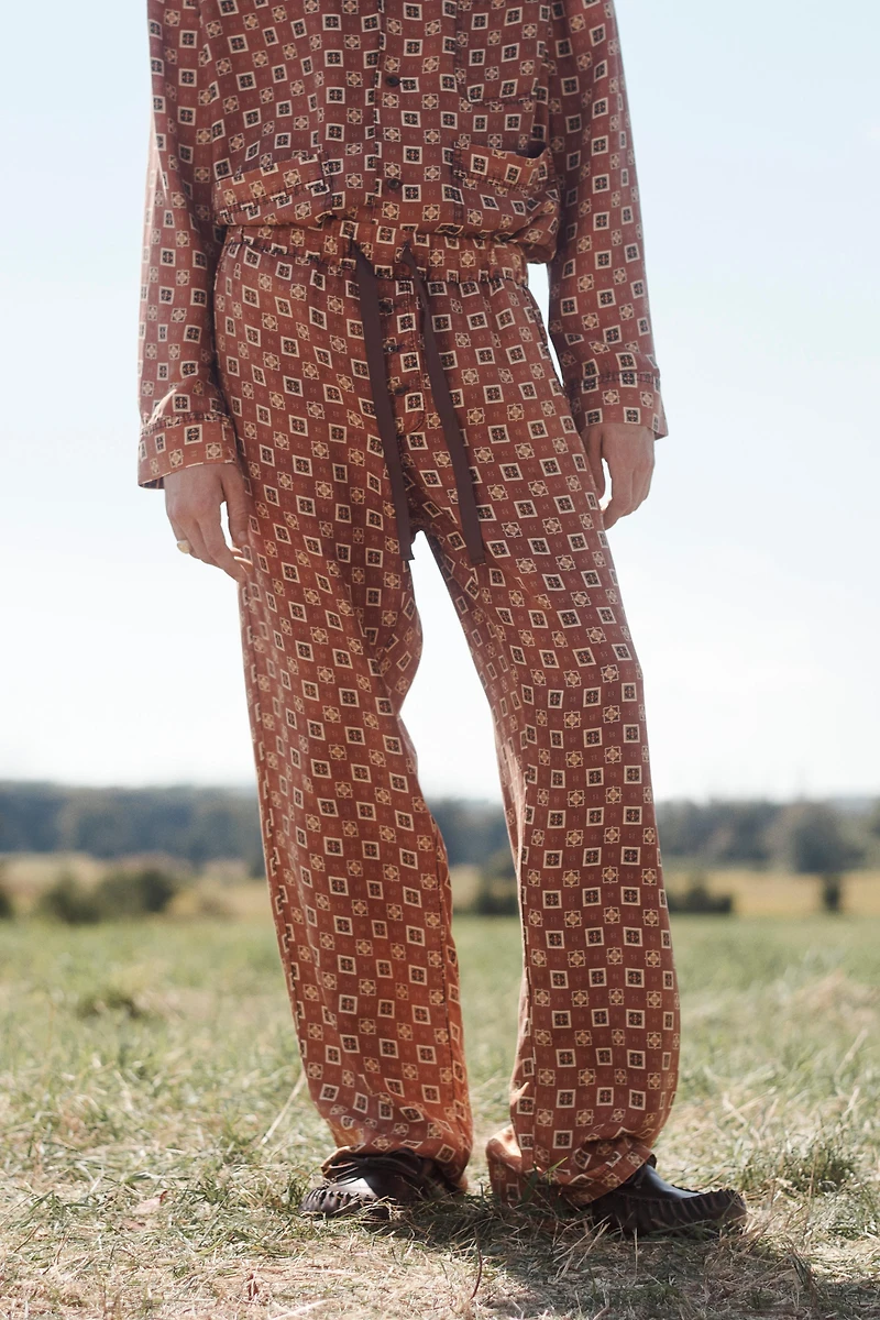LIMITED EDITION 100% SILK PRINTED PANTS