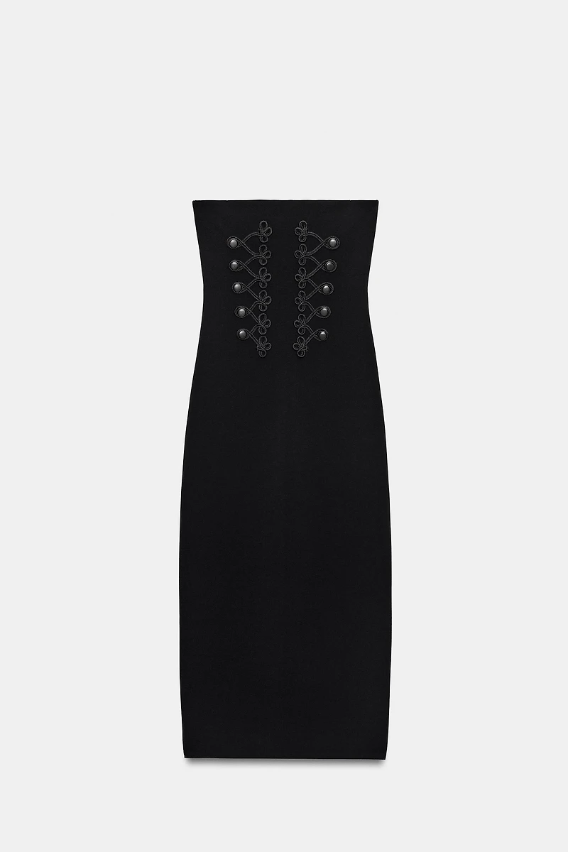 STRETCH DRESS WITH BUTTON DETAILS
