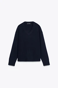 PULL 100 % LAINE COL EN V