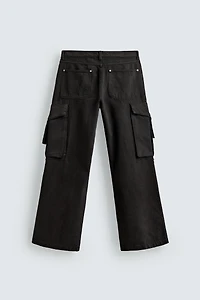 RELAXED FIT CARGO PANTS WITH STRAPS