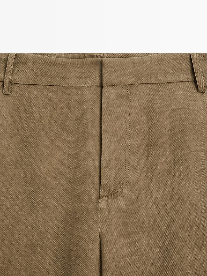 Flowing high-waist barrel fit trousers